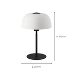 Eglo EU SOLO?2 Table Lamp – Black Steel with White Etched Glass, E27, Inline Switch, Indoor Lighting