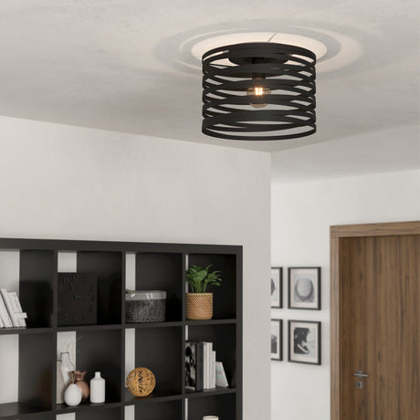 Eglo EU Cremella Black Steel Ceiling Light