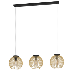 Eglo Lighting HL/3 E27 black/gold 'VENEZUELA' Pendant Lamps from the VENEZUELA range. Part Number - 900167