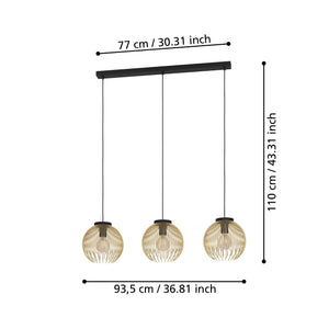Eglo EU Venezuela Gold Steel Wire 3-Light Pendant