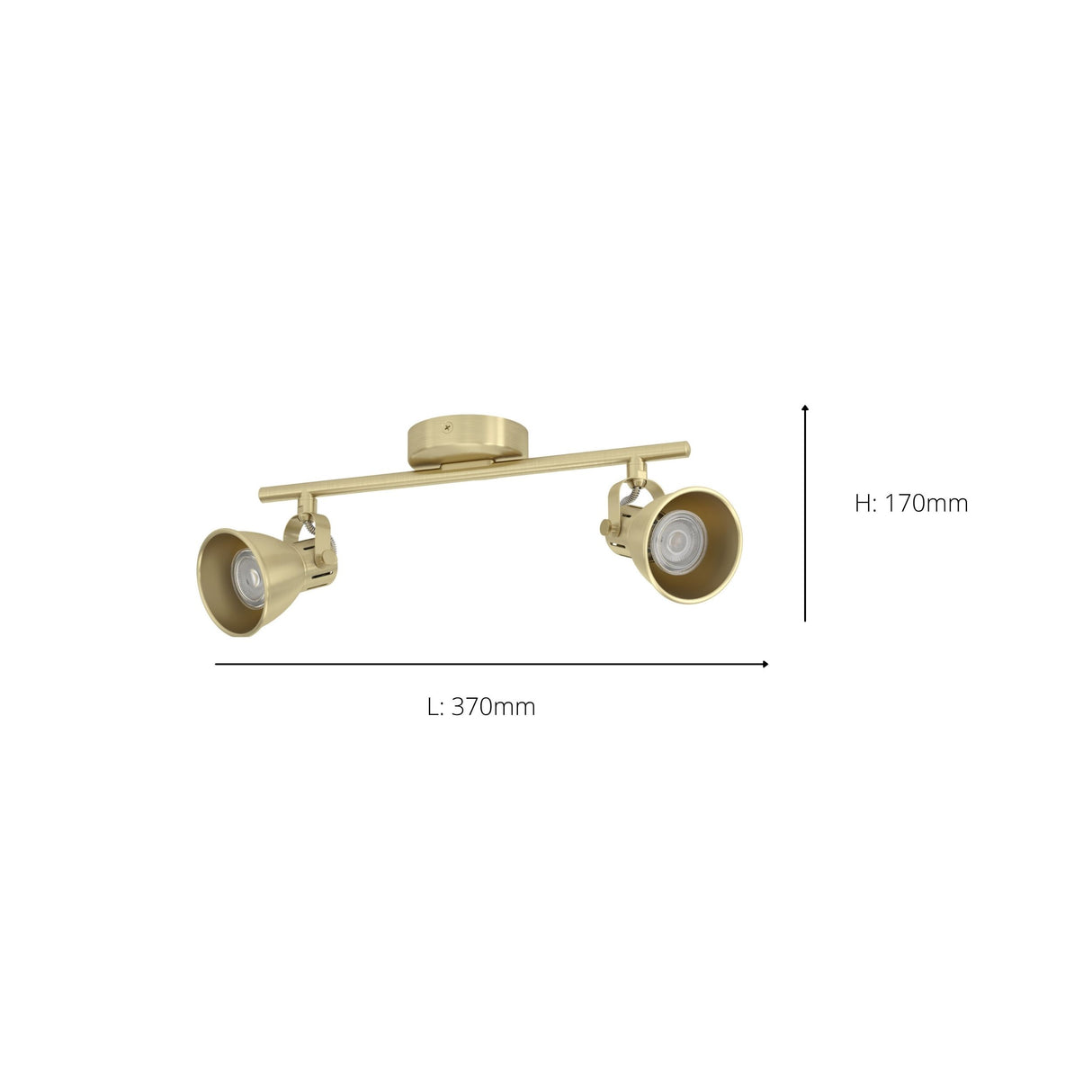 Eglo EU Seras 2 Brushed Brass & Gold Steel 2-Light LED Spotlight