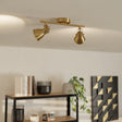 Eglo EU Seras 2 Brushed Brass & Gold Steel 2-Light LED Spotlight