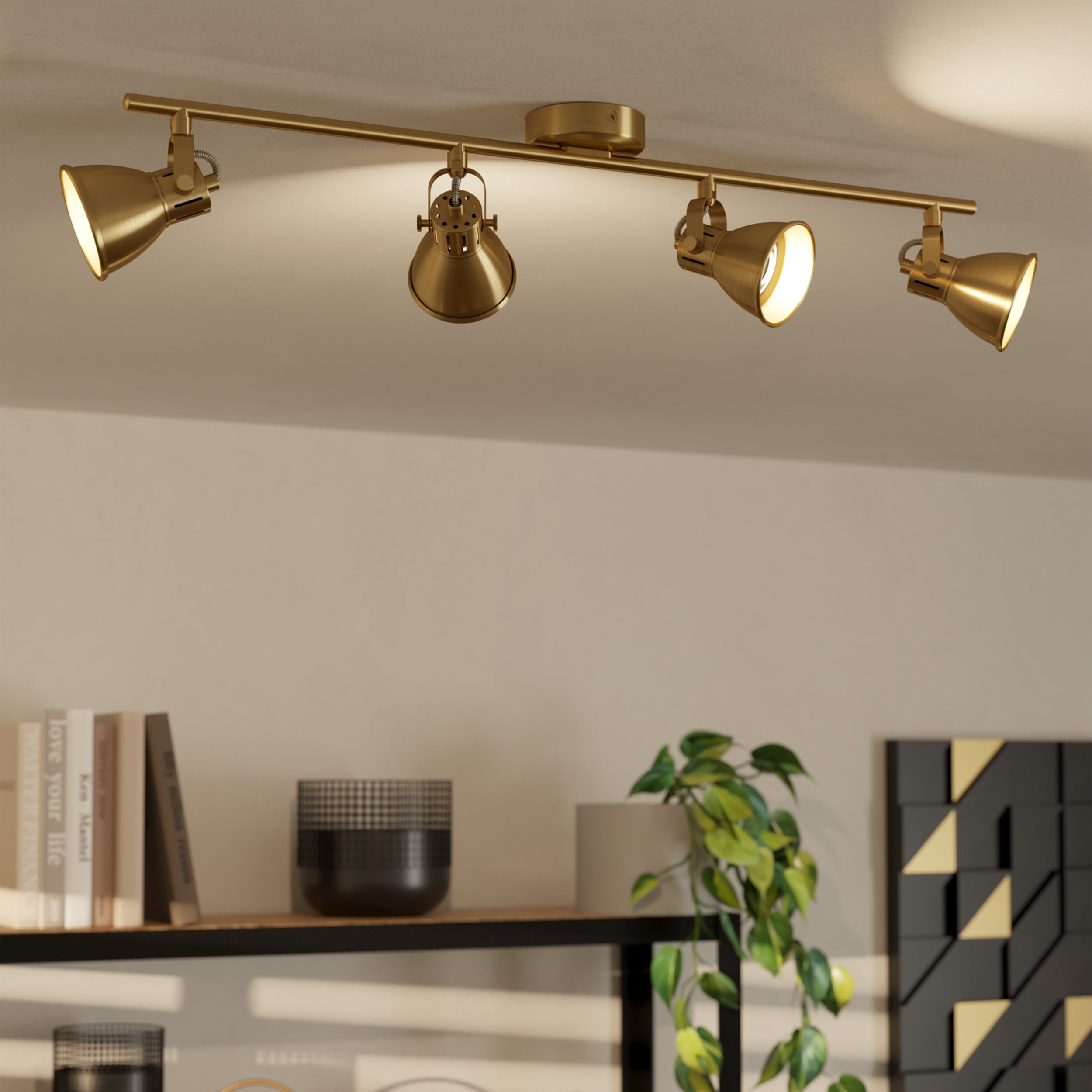 Eglo EU Aguilares Smoked Black Glass 3 Light Bar Pendant