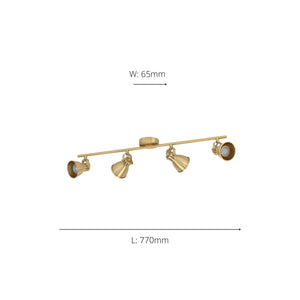 Eglo EU Seras Brushed Brass & Gold Steel LED 4-Light Spotlight