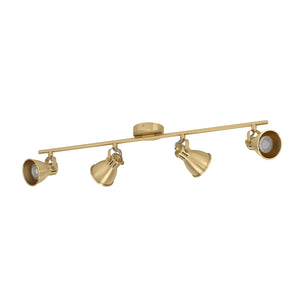 Eglo EU Seras Brushed Brass & Gold Steel LED 4-Light Spotlight