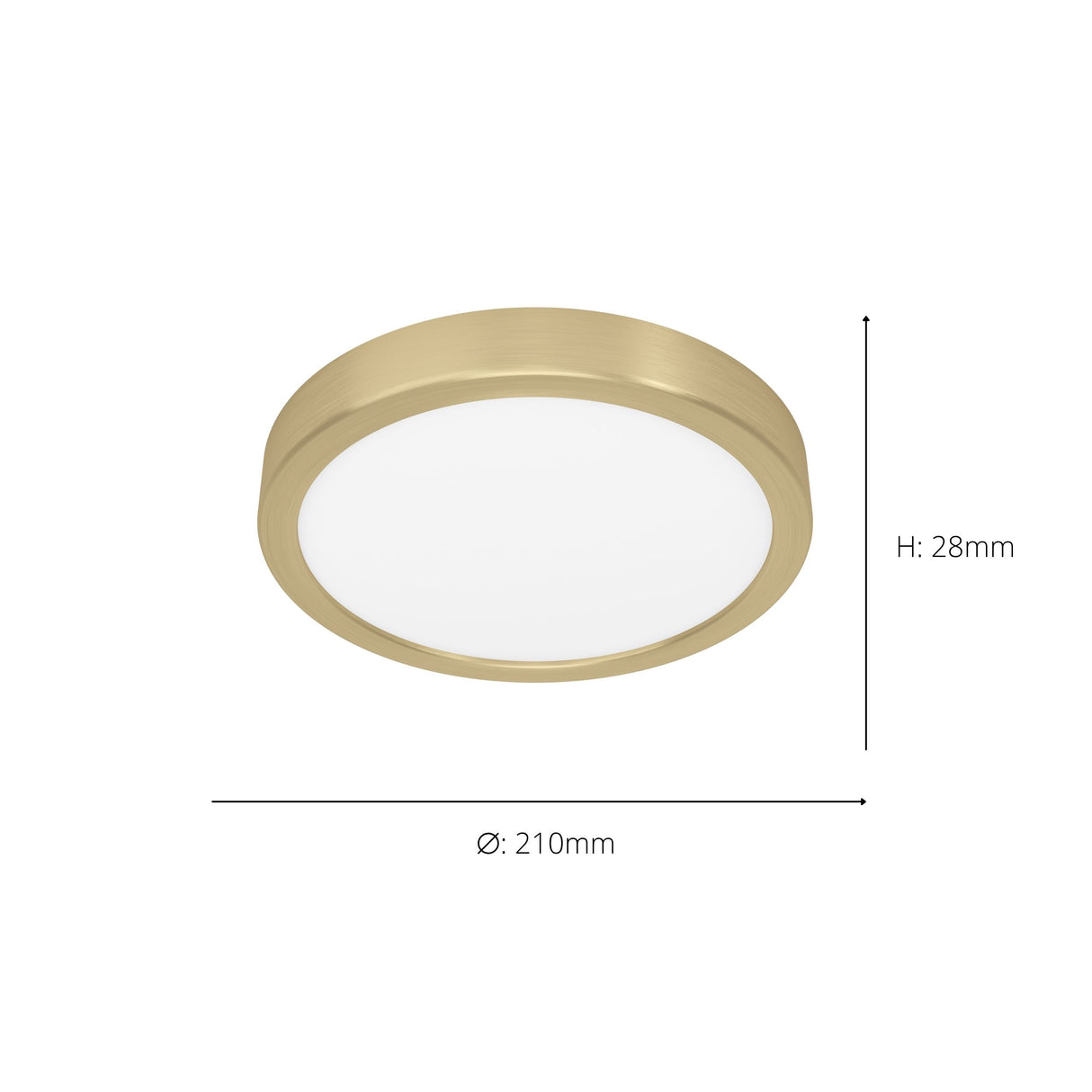 Eglo EU FUEVA?5 LED Surface?Mounted Light – Brushed Brass Steel, Warm White, Round Ceiling Light, Indoor Lighting