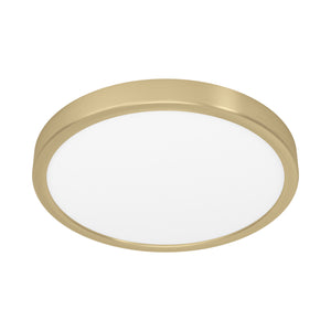 Eglo EU FUEVA?5 Surface?Mounted LED Ceiling Light – Brushed Brass Steel, Round, Warm White, Indoor Lighting