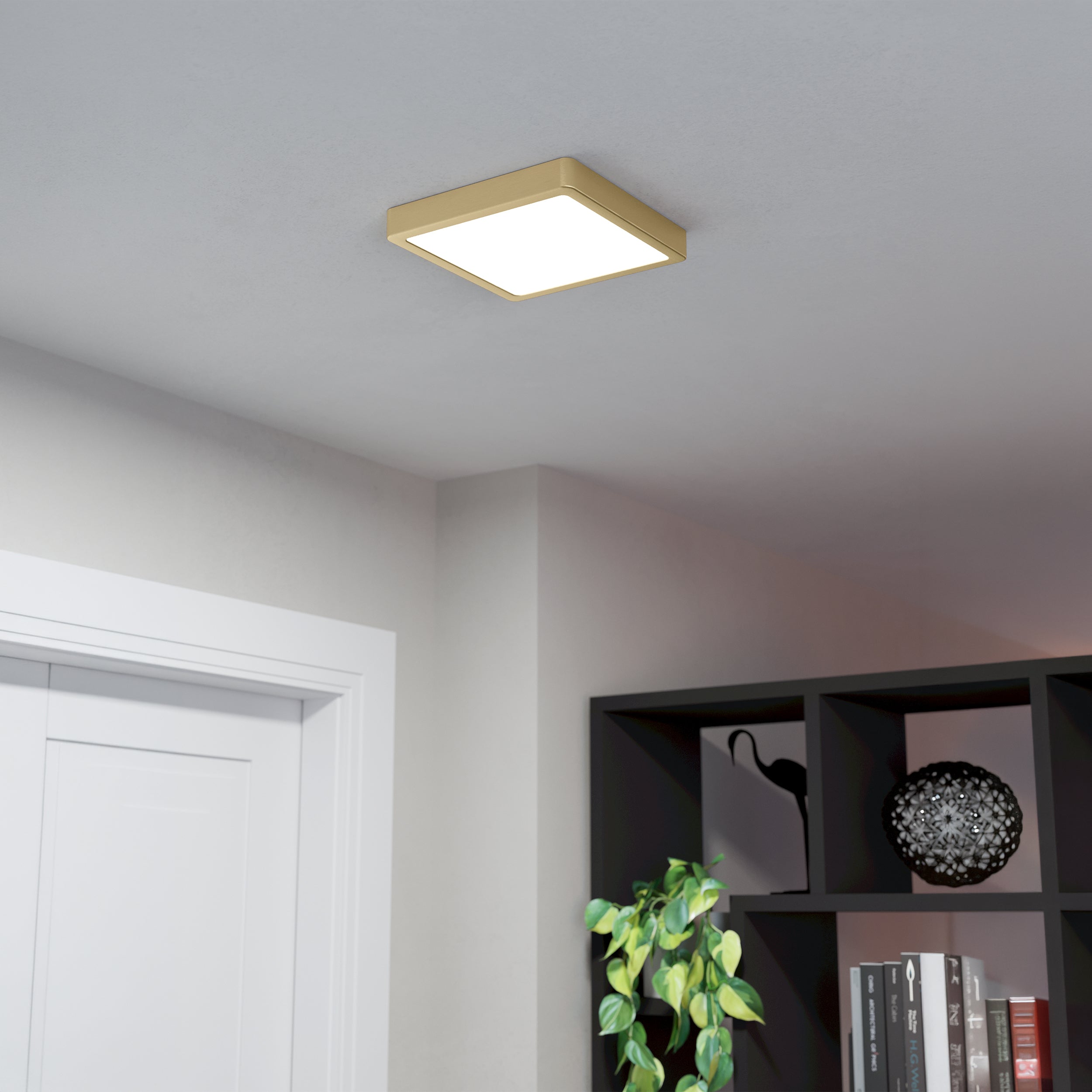 Eglo EU Ciudadela Brushed Brass Steel & White Fabric Single Pendant