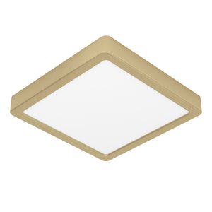 Eglo EU FUEVA?5 LED Surface?Mounted Light – Brushed Brass Steel, Warm White, Square Ceiling Light, Indoor Lighting