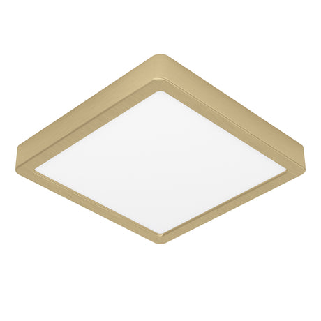 Eglo EU FUEVA?5 LED Surface?Mounted Light – Brushed Brass Steel, Warm White, Square Ceiling Light, Indoor Lighting