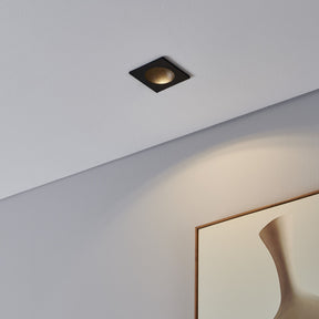 Eglo EU ZARATE Recessed LED Light – Black, Square, Warm White, Compact Indoor Ceiling Downlight