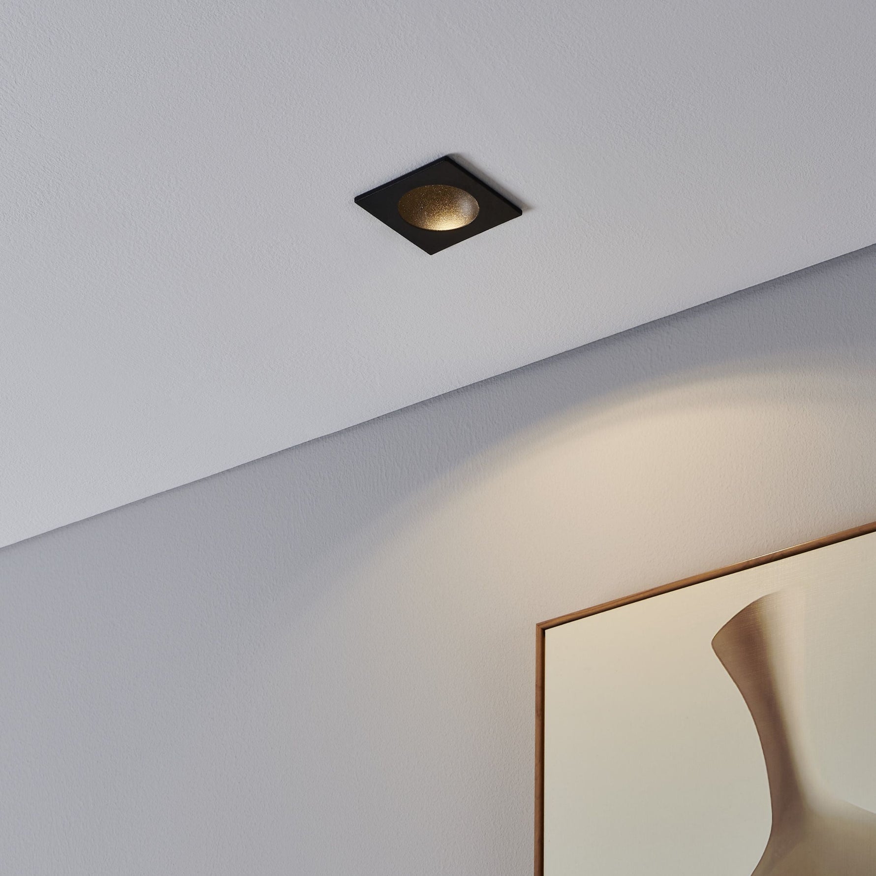 Eglo EU Carosso-Z Smart Control LED Square Black Aluminium Recessed Light, 8cm Cutout product image - Endon Lighting from First Light Direct with great prices and fast UK delivery