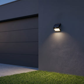Eglo EU LAMOZZO Solar Wall Light – Black, Motion & Day/Night Sensor, Dual CCT, IP54 Outdoor Lighting