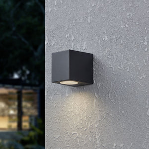 Eglo EU JABAGA Wall Light – Black, IP44, GU10, Warm White, Compact Outdoor Wall Lighting