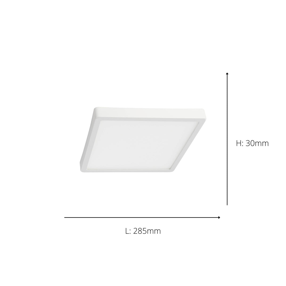 Eglo EU Argolis 2 Outdoor Metal LED Ceiling Light White Square Minimalist Design (H) 30mm
