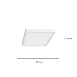 Eglo EU Argolis 2 Outdoor Metal LED Ceiling Light White Square Minimalist Design (H) 30mm