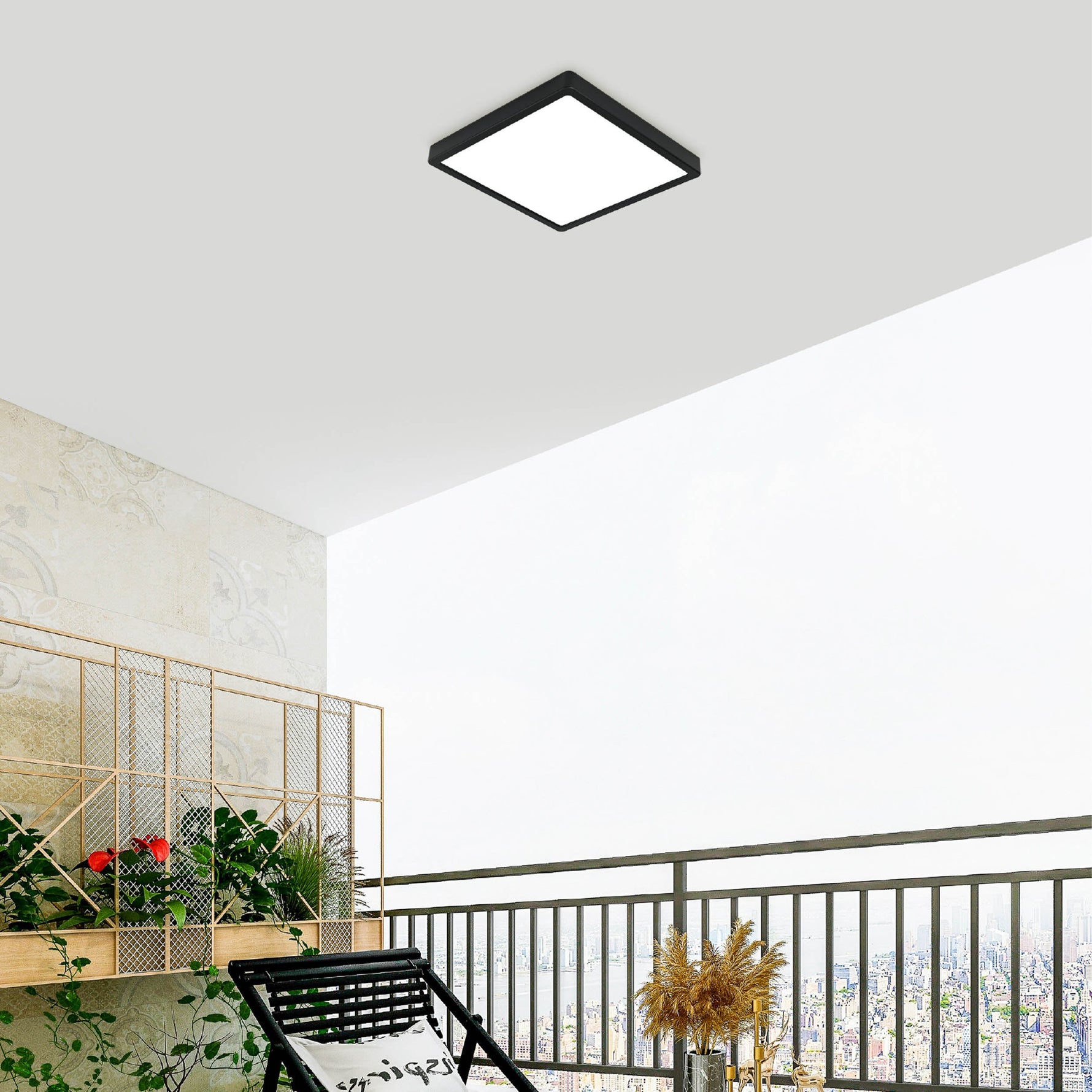 Eglo EU Argolis 2 Outdoor Metal LED Ceiling Light White Minimalist Design (H) 30mm product image - Endon Lighting from First Light Direct with great prices and fast UK delivery