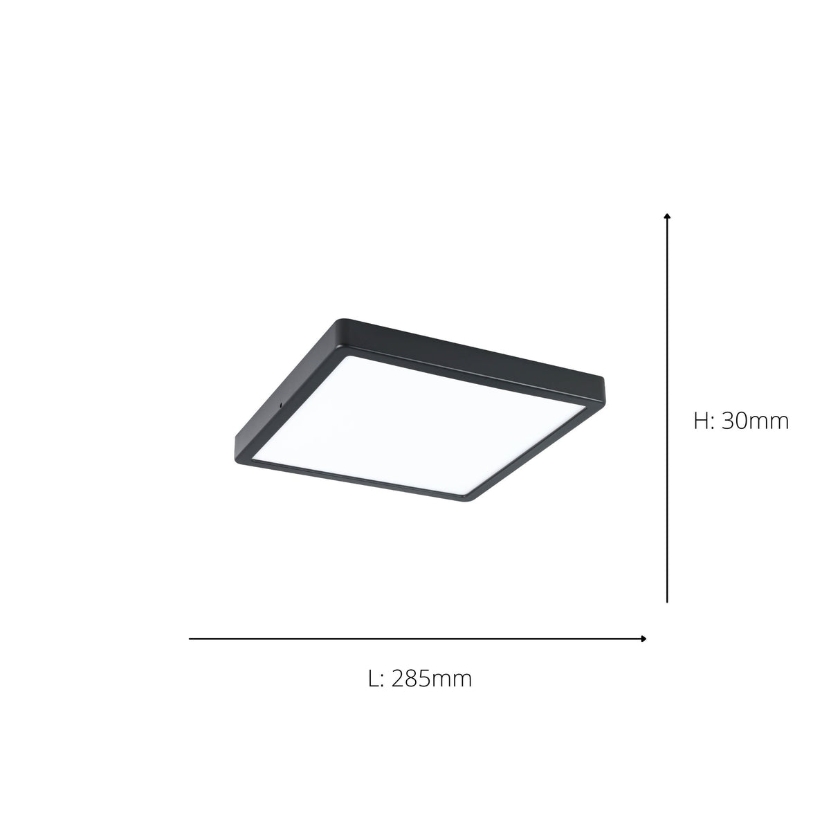 Eglo EU Argolis 2 Outdoor LED Metal Ceiling Light Black Square Minimalist Design (H) 30mm