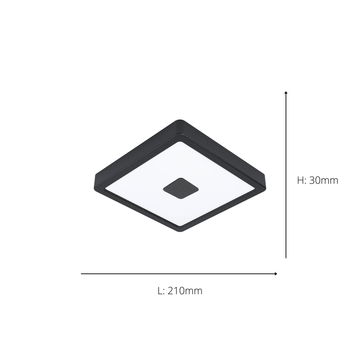 Eglo EU Iphias 2 LED Outdoor Surface-Mounted Light Black Steel Square