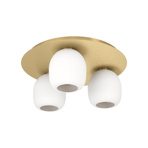 Eglo EU Manzanares White and Gold 3-Light Ceiling Light