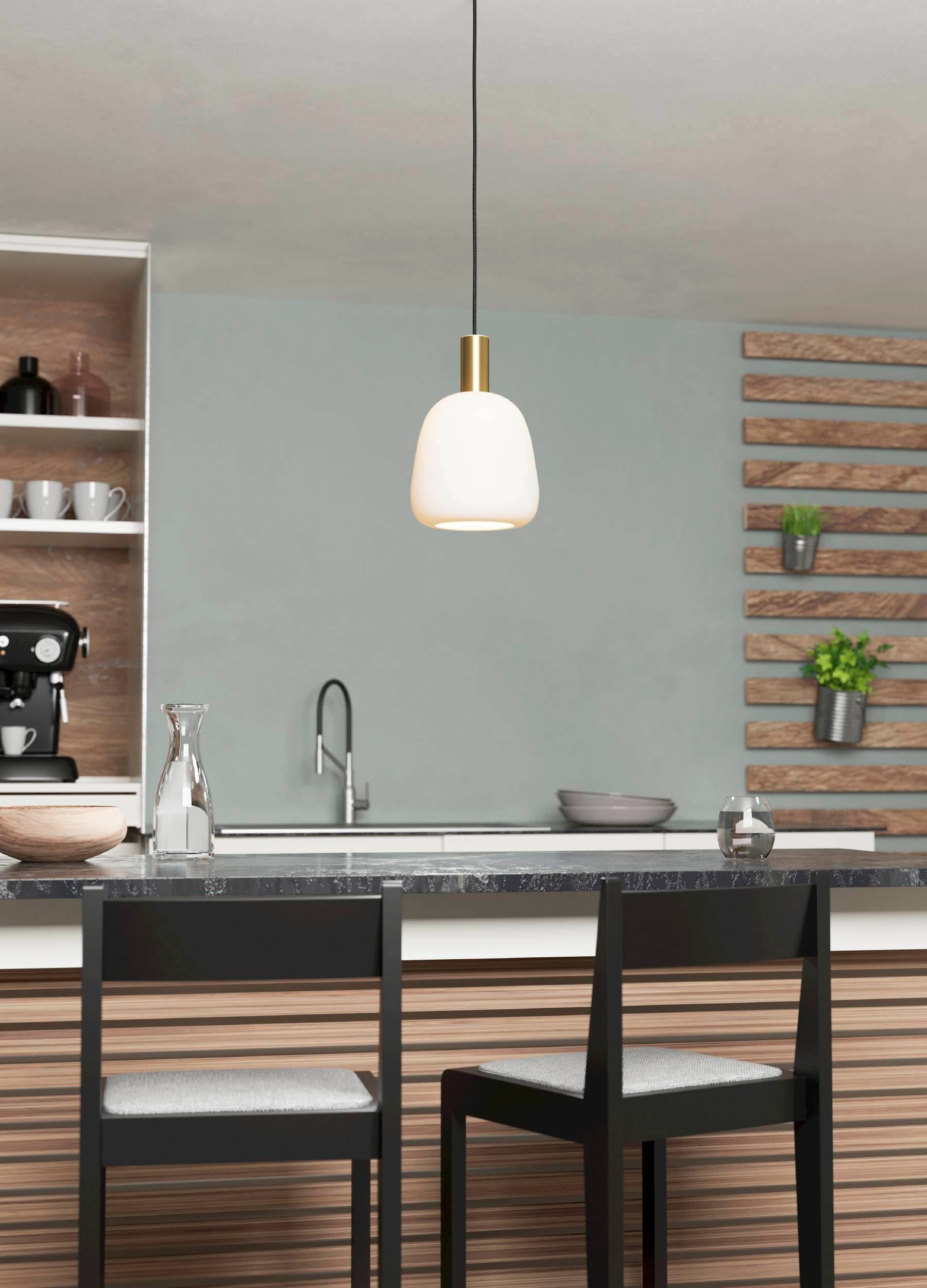 Eglo EU SOLO?1 Table Lamp – Matte Brass Steel with White Satin Glass, Touch Dimmer, E14, Indoor Lighting