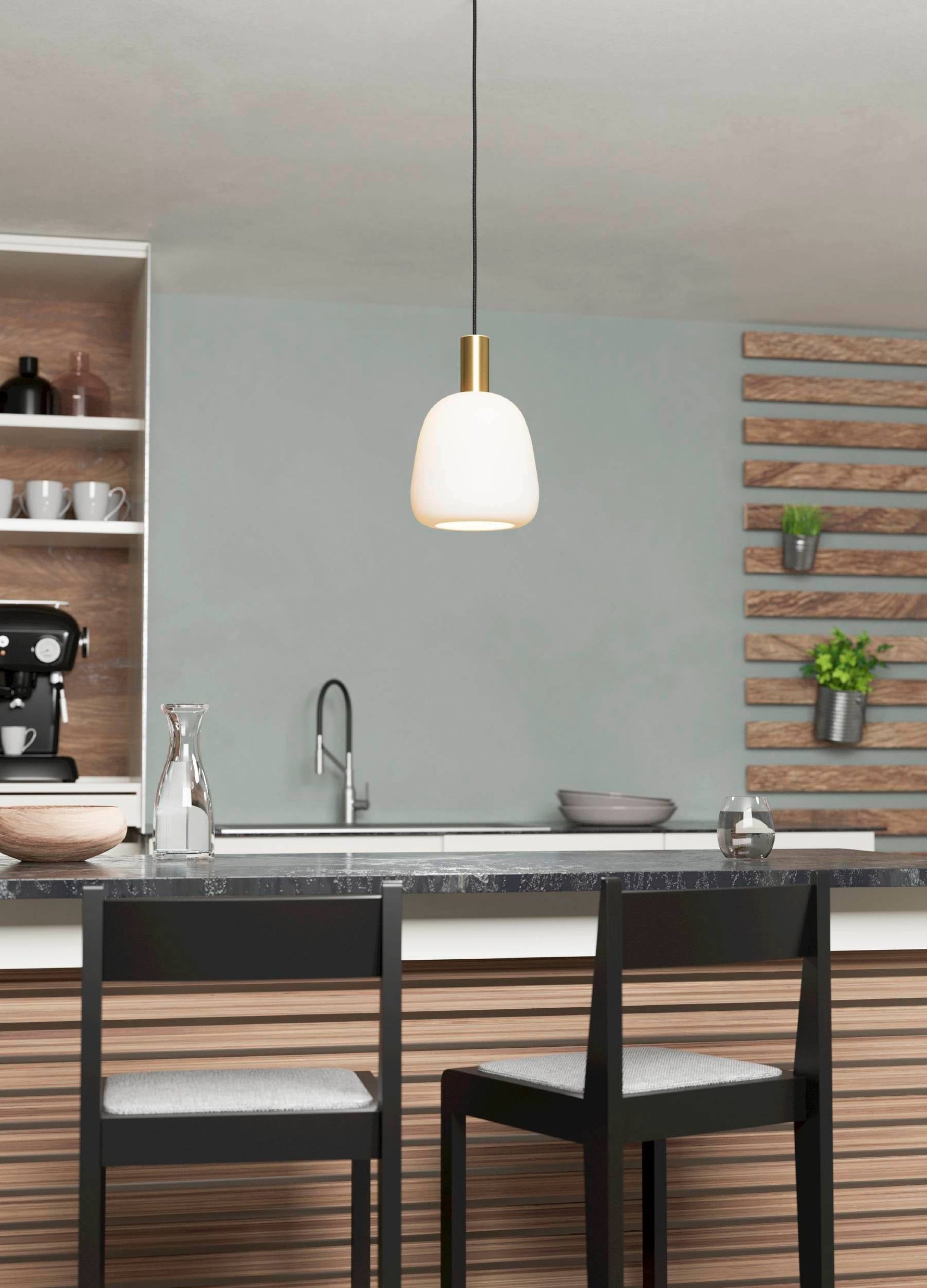 Eglo EU SOLO?1 Table Lamp – Matte Brass Steel with White Satin Glass, Touch Dimmer, E14, Indoor Lighting