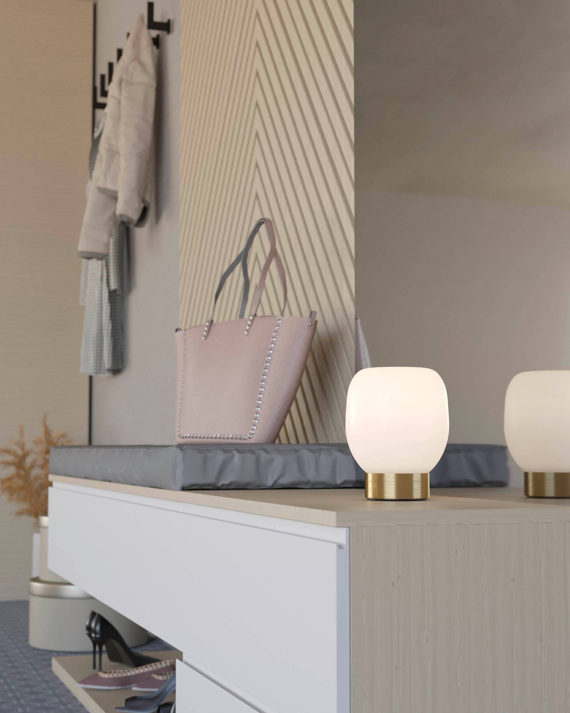 Eglo EU Fiorana Steel & Cappucino Fabric Minimalist Table Lamp