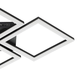 Eglo EU Paranday-Z Black Steel Smart Control, Colour Changing Ceiling Light, (L) 47cm