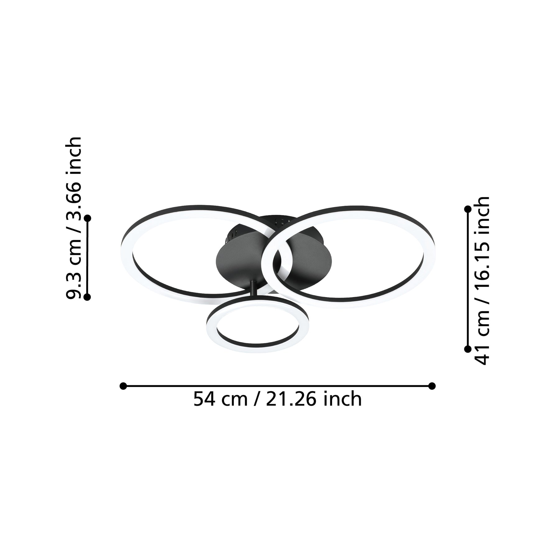 Eglo EU PARRAPOS?Z Smart LED Ceiling Light – Black Design, Tuneable White, App & Remote Control, connect.z product image - Endon Lighting from First Light Direct with great prices and fast UK delivery