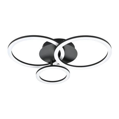 Eglo EU PARRAPOS?Z Smart LED Ceiling Light – Black Design, Tuneable White, App & Remote Control, connect.z