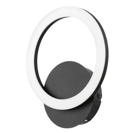 Eglo EU PARRAPOS?Z LED Wall Light – Black Steel, Tuneable White, Smart App & Remote Control, Indoor Lighting