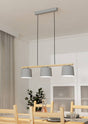Eglo EU Mariel Light Grey Steel & Wood 3-light Pendant