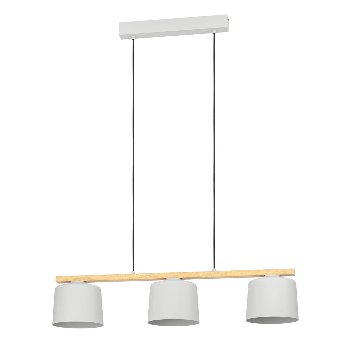 Eglo EU Mariel Light Grey Steel & Wood 3-light Pendant