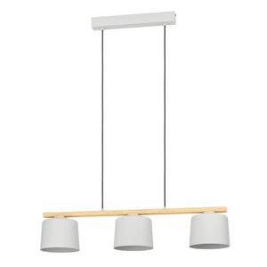 Eglo EU Mariel Light Grey Steel & Wood 3-light Pendant