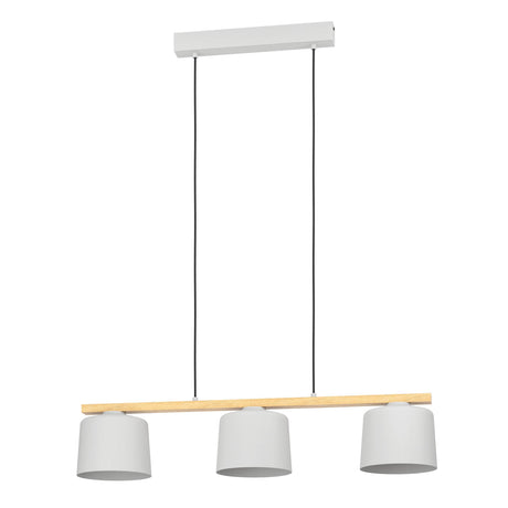 Eglo EU Mariel Light Grey Steel & Wood 3-light Pendant