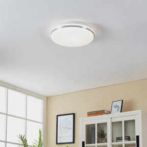 Eglo EU PINETTO LED Wall or Ceiling Light – White & Chrome Finish, Neutral White, 1900?lm, IP44