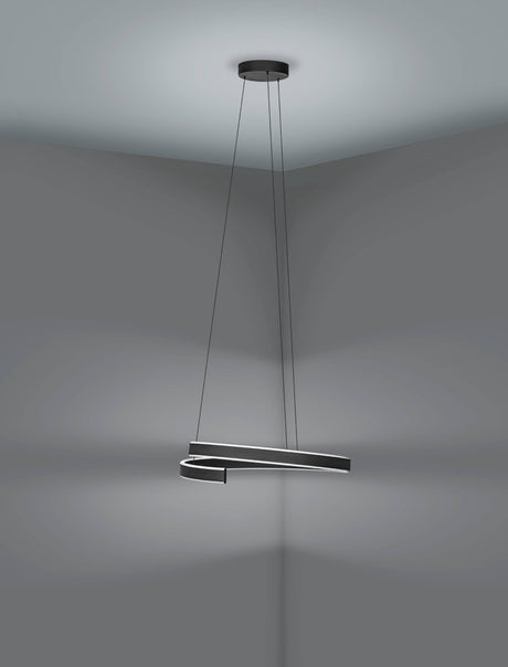 Eglo EU Andabaia-Z Smart Control Aluminium & Steel LED Tuneable White Modern Pendant, Black