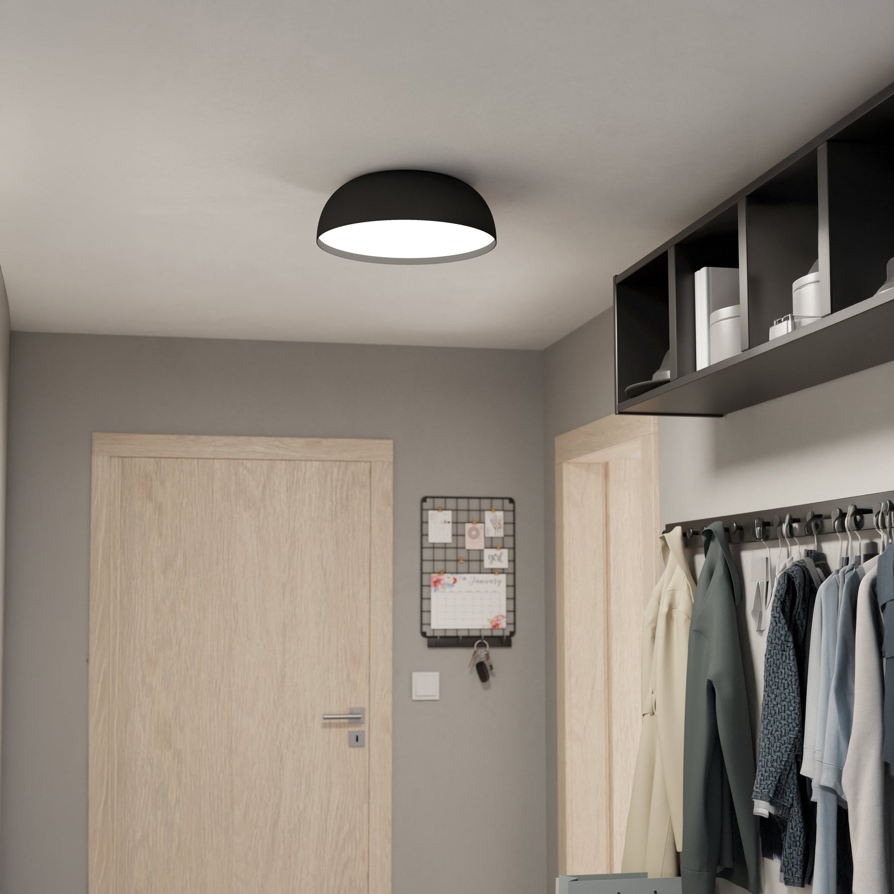 Eglo EU CENCIARA Pendant Ceiling Light – Black Steel with Brushed Brass & Gold Shade, E27, Height Adjustable