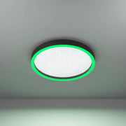 Eglo EU Montemorelos-Z Black Aluminium Modern Smart Control, Colour Changing Ceiling Light, (D) 42cm