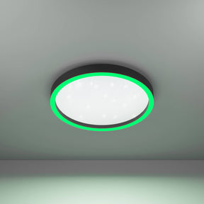 Eglo EU Montemorelos-Z Black Aluminium Modern Smart Control, Colour Changing Ceiling Light, (D) 42cm