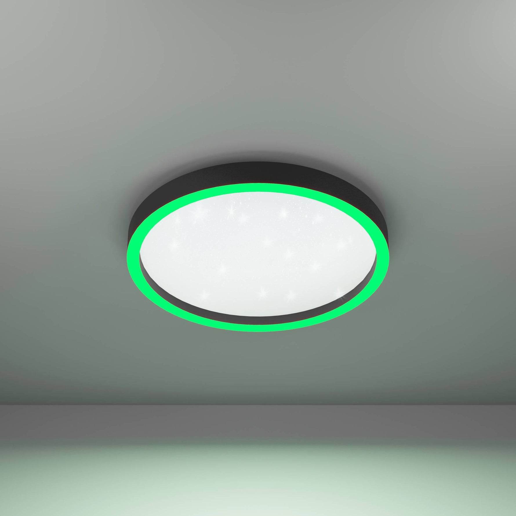 Eglo EU Montemorelos-Z Black Aluminium Modern Smart Control, Colour Changing Ceiling Light, (D) 57cm product image - Endon Lighting from First Light Direct with great prices and fast UK delivery
