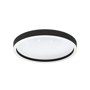 Eglo EU Montemorelos-Z Black Aluminium Modern Smart Control, Colour Changing Ceiling Light, (D) 42cm