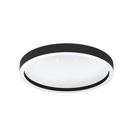 Eglo EU Montemorelos-Z Black Aluminium Modern Smart Control, Colour Changing Ceiling Light, (D) 42cm