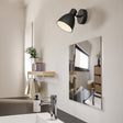 Eglo EU SAN?PERI?1 Wall Light – Black & White Steel, GU10 LED, Warm White, IP44 Indoor Wall Spotlight