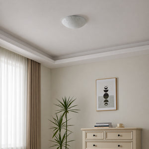 Eglo EU SCALEA?1 Wall or Ceiling Light – White Steel with Decorative Satin Glass, E27, Indoor Lighting