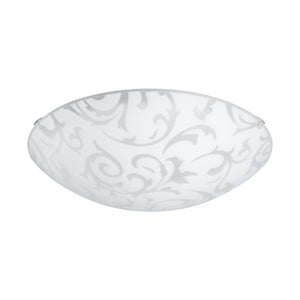 Eglo EU SCALEA?1 Wall or Ceiling Light – White Steel with Decorative Satin Glass, E27, Indoor Lighting