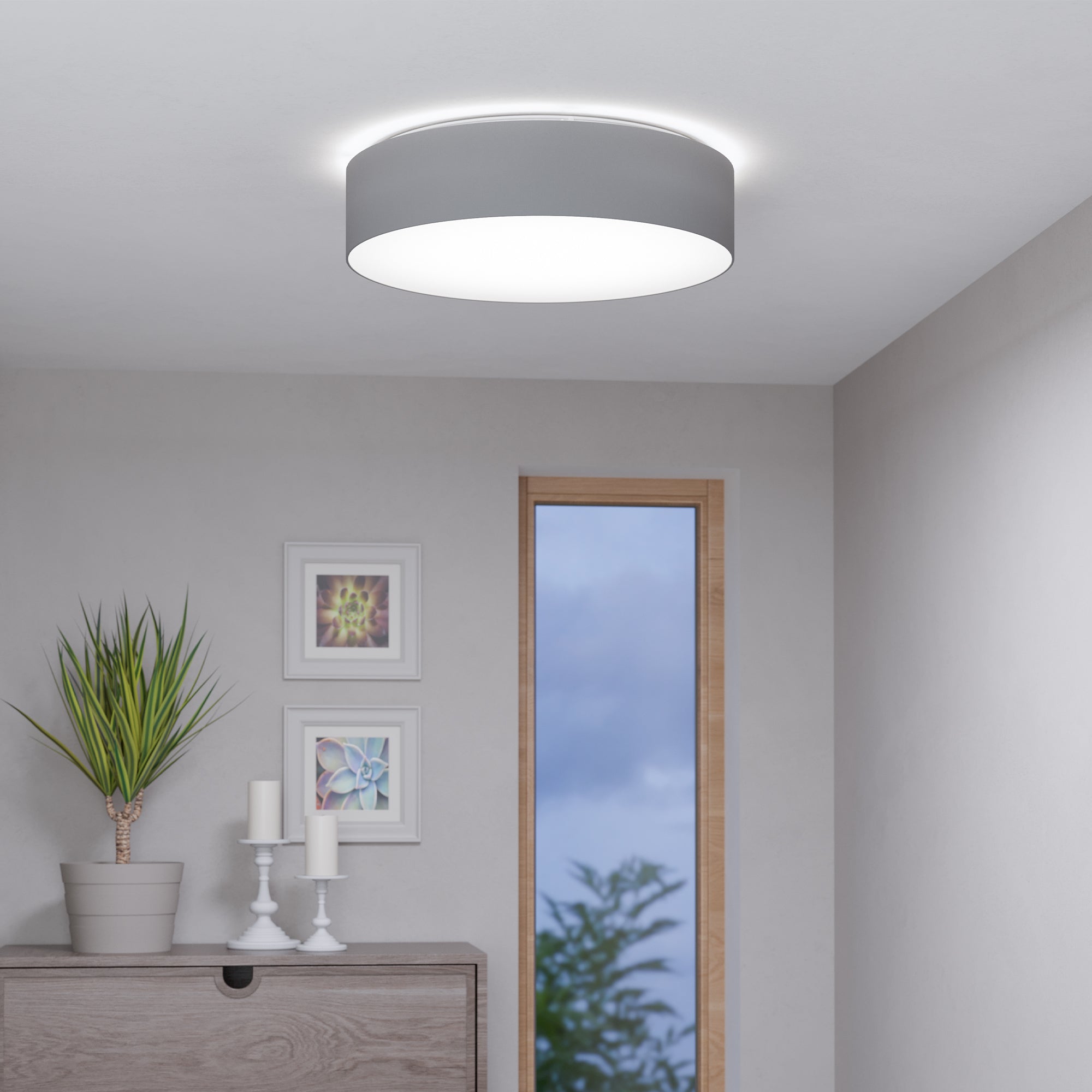 Eglo EU RONDO 4 Floor Lamp – Brushed Brass & Opal Glass, E27 Fitting, Foot Switch