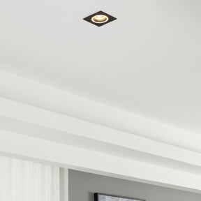 Eglo EU Carosso Black Aluminium Recessed Light, 9.3cm
