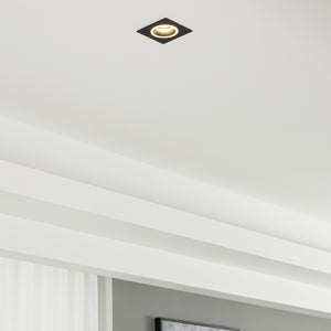 Eglo EU Carosso Black Aluminium Recessed Light, 9.3cm