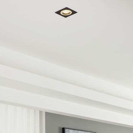 Eglo EU Carosso Black Aluminium Recessed Light, 9.3cm